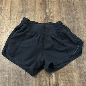 Black Lululemon Hotty Hots Shorts